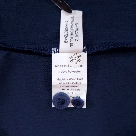 Twillory Mens Large Long Sleeve Performance Athleisure Golf Polo Shirt Navy Blue - Picture 12 of 15